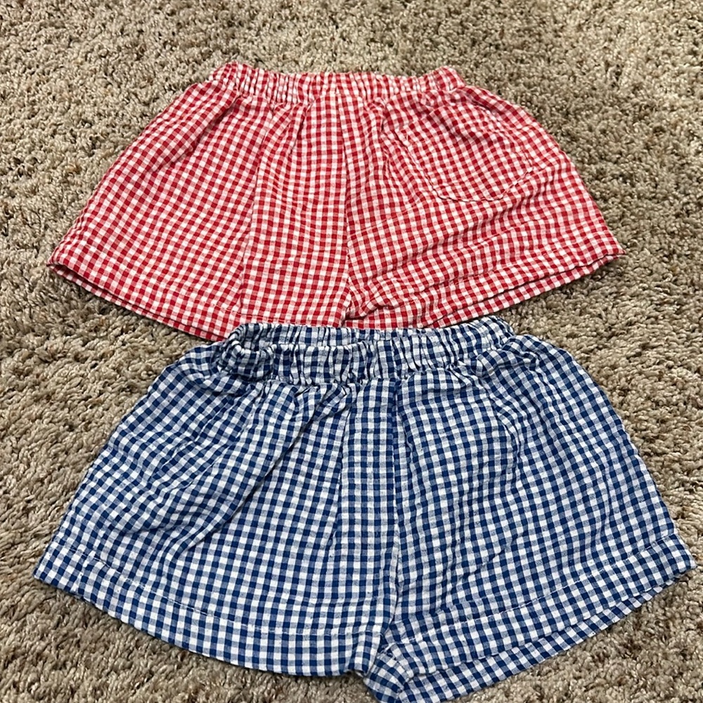 BB red / blue gingham shorts
